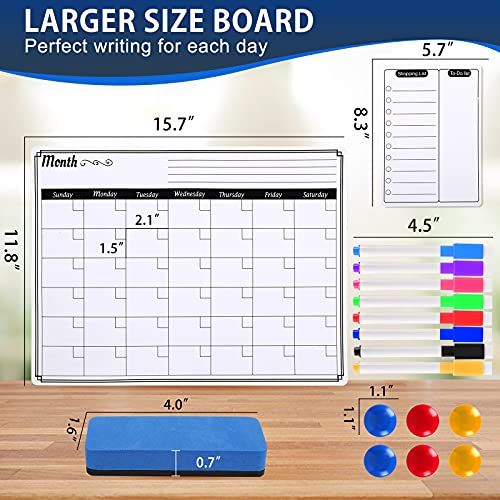 Dry Erase Calendar for Fridge, Monthly Weekly Dry Erase