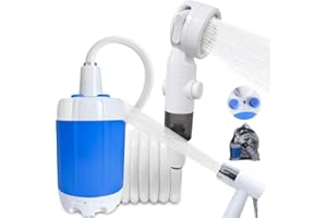 Ann Katy Portable Camping Shower Outdoor Camp Shower Pump,Upgrade Rechargeable Electric Shower Pump with Intelligent Digital Display Multiple Spray Modes for Camping, Hiking, Traveling,RV