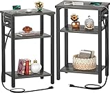 Cyclysio End Table Set of 2 with Charging