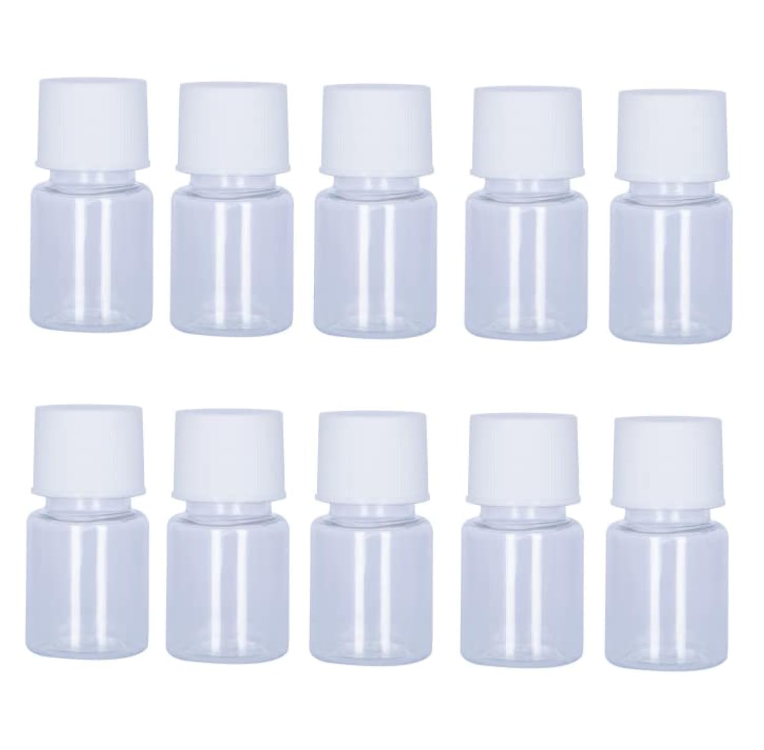 Duehut 10PCS 5ml Plastic Bottles Lab Cylindrical