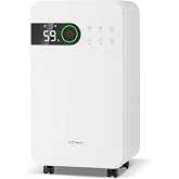 COSTWAY 2,500 Sq. Ft Dehumidifier for Basement | 32 Pints Home Dehumidifier with Wheels, Sleep Mode, 24H Timer, 3-Color LED Indicator Light &amp; Child Safety Lock