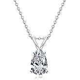 AnuClub Moissanite Pendant Necklace 2/3/4/5CT D Color VVS1 925 Sterling Silver Everyday Wear Necklace for Women Wife Her with Certificate, 40+2+3 Adjustable Chain