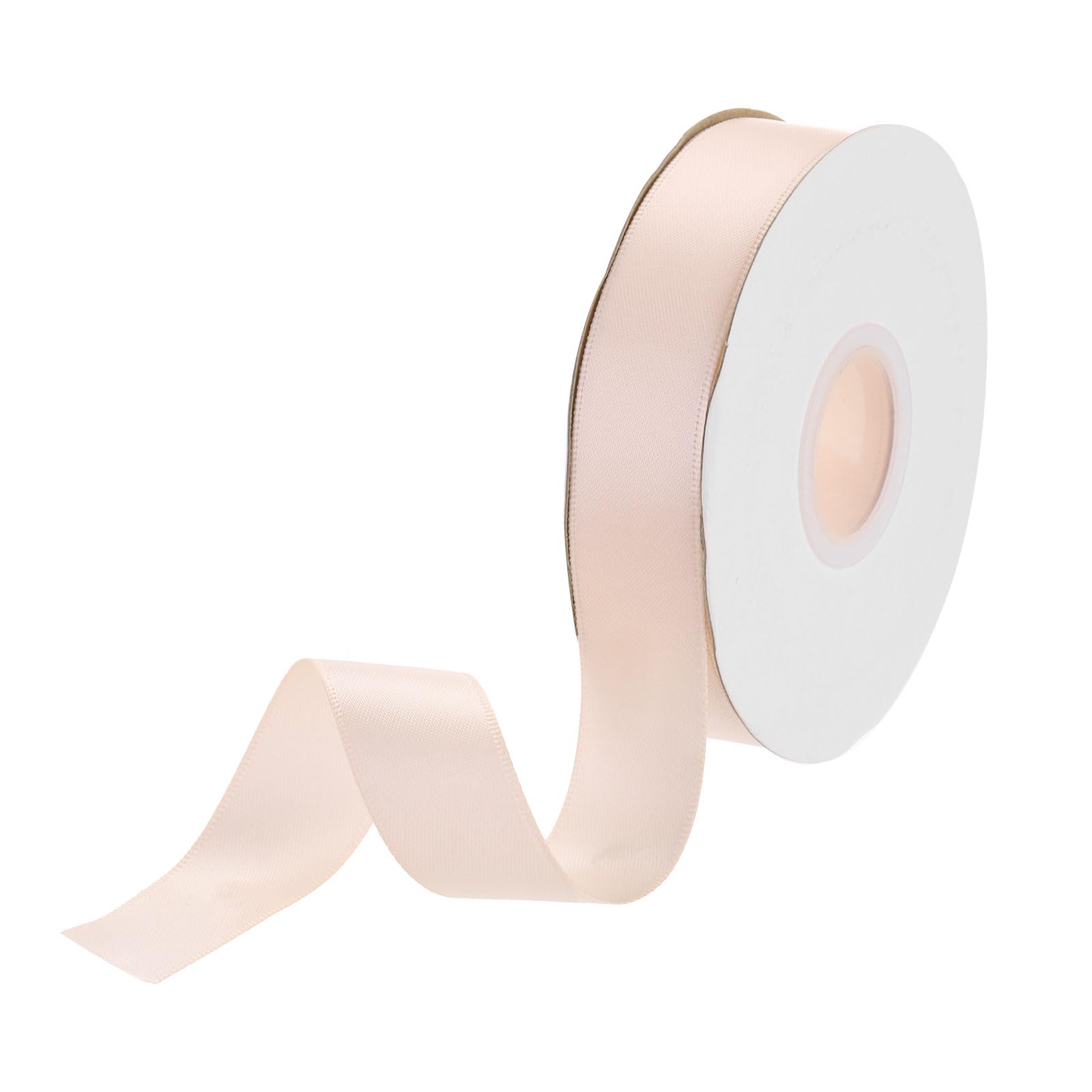 DMiotech 20mm Satin Ribbon 23m/75ft Thin Double Face Fabric Grosgrain Ribbon for Gift Wrapping Floral Hair Flower Bouquet, Apricot