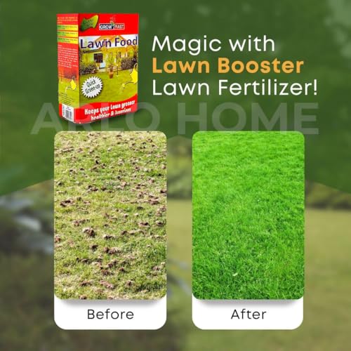 Organic Lawn Booster, 100% Organic Lawn Essential Garden Food for Lush Green Lawn Grass (1 Pack 1000 grams) Long Lasting Balanced Organic Lawn Feed - for a Thicker, Greener and More Durable Lawn