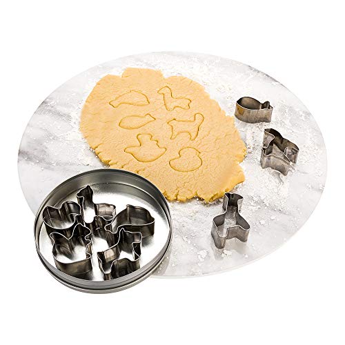 Pastry Tek 8Piece Animal Cookie Cutters, 1 In Tin Box Farm Animal
