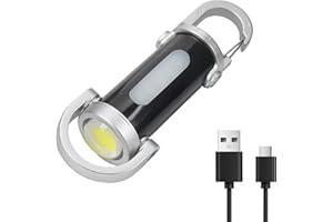Portable Rechargeable Bright Keychain Flashlight, High-Lumen Mini Flashlight with USB Charging, 6 Modes for Emergencies, Camp