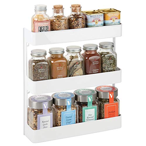 mDesign Plastic Wall Mount, 3 Tier Storage Organizer Shelf to Hold