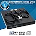 USB 2.0 Slim External DVD ROM CD-RW Combo Player&Drive&Write for Windows98/ SE /ME / 2000 / XP / Vista / Win 7/Win 8/Win10 and Ultra Notebook PC Desktop Computer