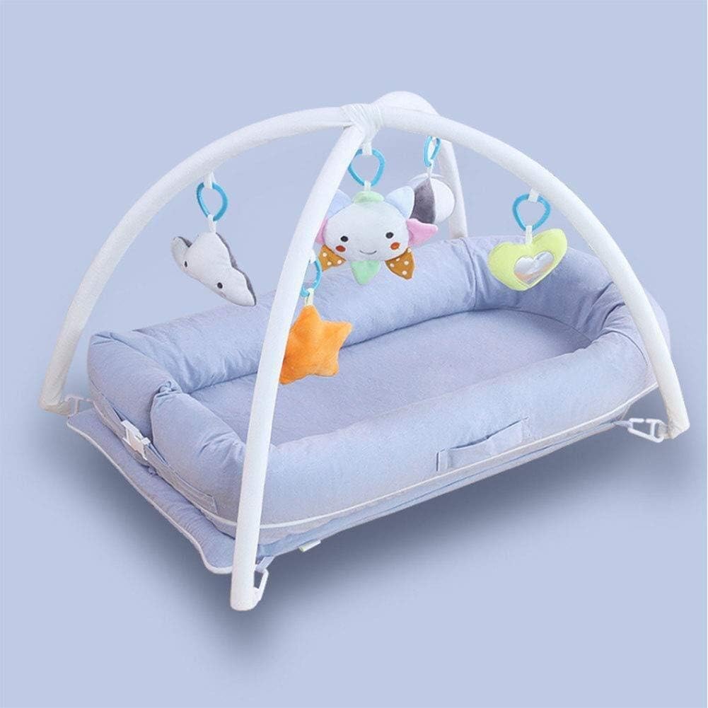 ETERLY Washing Bed Cotton Bed Portable Crib Game Bed Newborn Imitation Uterine Latex Coconut Mattress (Color : 1, Size : 920x530x160mm)