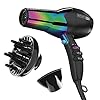 Infinitipro By Conair 1875W Ion Choice Hair Dryer, Rainbow Finish, Rainbow Chrome Finish, Full Size