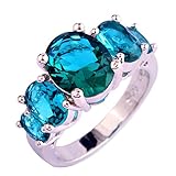 Psiroy Women's 925 Sterling Silver 5cttw Green Topaz Filled Ring