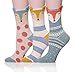 ProEtrade Womens Wool Socks Cabin Thermal Heavy Thick Soft Warm Fuzzy Novelty Winter Snowflake Socks 5 Pack(Red