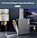 Moonwbak Full Pack 20 Regular Cigarettes Case/Box with Lighter USB Rechargeable Cigar Lighter Flameless Windproof Electric Lighter, Brushed Black, Small