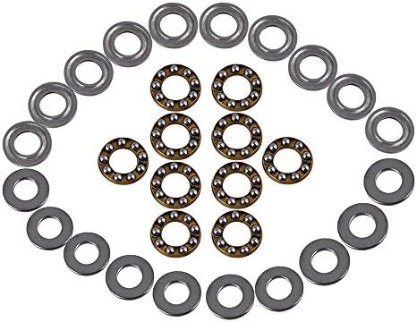 CNBTR Silver Steel 3-Parts Axial Thrust Bearing F8-16M 8 x 16 x 5mm Pack of 10