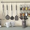 Uarter Kitchen Utensil Set 24pcs Silicone Cooking Utensils for Cooking and Baking, Heat Resistant and Nonstick Spoon, Turners, Tongs, Whisk, Potato Masher, 10pcs Hooks Kitchen Tool Gadgets (Gray)