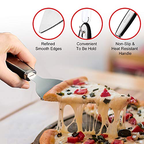 Chrider Pizza Cutter Wheel Pizza Server Set, Super Sharp Pizza Slicer with Ergonomic Non Slip Handle,Quality Stainless Steel Pizza Cutter, Ideal for Pizza, Pies, Dough Cookies and Waffles