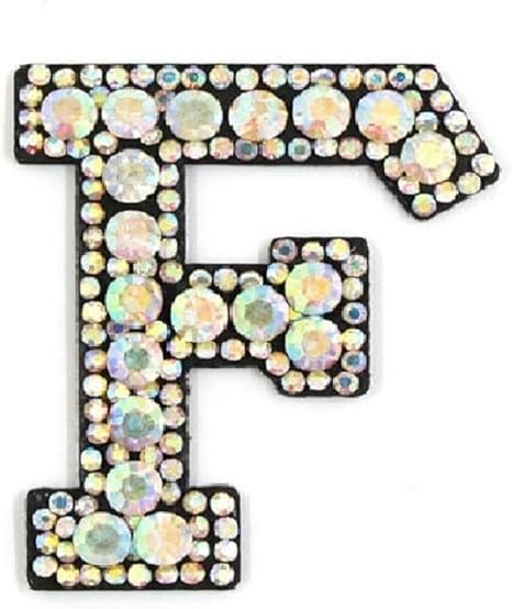 Amazon Infomine イニシャル ワッペン アップリケ クリスタル キラキラ アルファベット パッチ F クリスタル ワッペン アップリケ 通販