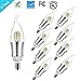 LED Candelabra Bulbs;HAIDEXI new version brighter chip 8 pack LED Candle Bulb E12 9W LED Lights, Chandelier, 80 Watt Light Bulbs Equivalent Incandescent Daylight White 6000k,Flame Tip