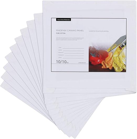 Joyibay Toile A Peindre 10pcs Panneaux De Toile De Peinture Vierge Cartons Entoiles A Peindre Creative Pour Les Enfants Pour Les Åuvres D Art La Peinture L Artisanat Etc 10 10 Cm Amazon Fr Cuisine
