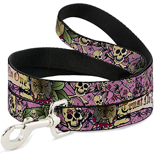 Buckle-Down Dog Leash Trust No One Pink 6 Feet Long 0.5 Inch Wide