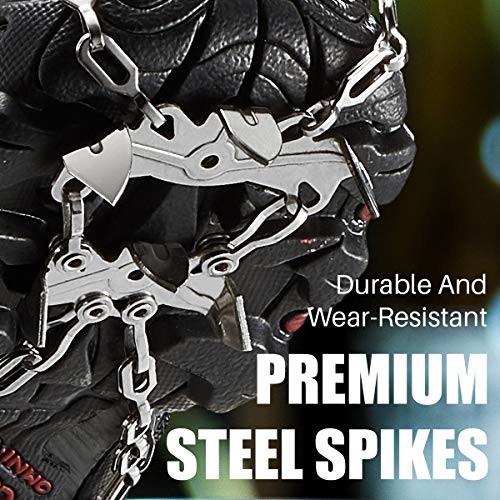 image for BG-Rhino Heavy Duty Trail Spikes 16-Spikes Ice Grip Snow Cleats Footwe