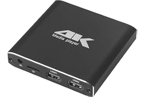 ACEMAX 4K Ultra-HD Digital Media Player for USB Drives and Micro-SD Cards HEVC/H.265 HDMI and Analog AV Automatic Playback an