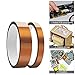 Heat Resistant Tape, Aniann 4 Rolls High Temperature Kapton Tape Sublimation Tape 2 Sizes Polyimide Film Adhesive Tape for Heat Transfer Vinyl, 3D Printing, Soldering, Masking (20mm, 10mm)