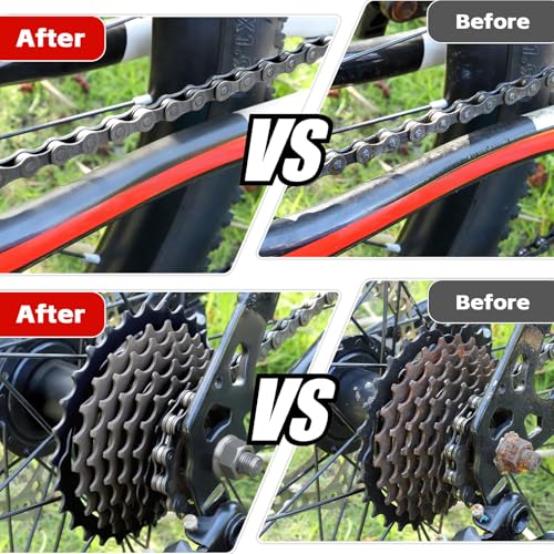 focopot Bike Chain Cleaner Kit Including Cleaning Brush Tool,Bicycle Chain Lube,Cleaning Agent and Scrubber for Cleaning Mountain/MT/Road/BMX Bike