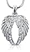 Lovely Crystal Guardian Angel Wings Wing Silver Tone Necklace Gift for Girls, Teens, Women