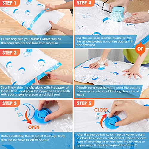 Vacuum Storage Bags with Electric Air Pump, 20 Pack (4 Jumbo, 4 Large