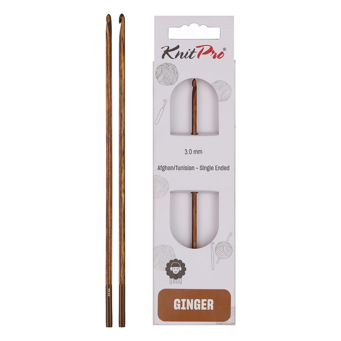 KnitPro Ginger Afghan/Tunisian Crochet Hook | 3.00 mm