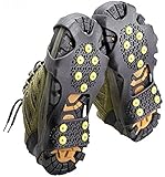 Coromose Non-Slip Shoe Cover Outdoor 10-Stud Nonslip Footwear Rubber Spikes Slip-on Stretch Crampons Ice and Snow Grips