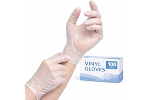 Gold Global Clear Vinyl Disposable Gloves | Powder-Free, Latex & Rubber Free, Food Handling & Cleaning Use, Cooking