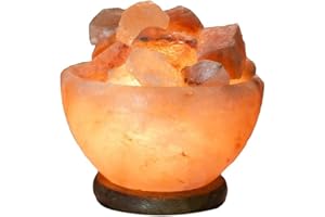 AMBIENT SALT COMPANY Natural Himalayan Salt Lamp Bowl Hand Crafted by Ambient Authentic Natural Crystal Salt Rock with UL Listed Dimmer Switch…