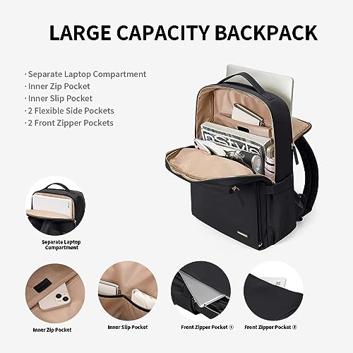 GOLF SUPAGS Stylish Laptop Backpack for Women Work College Travel Casual Backpack for 15.6 Inch Laptop