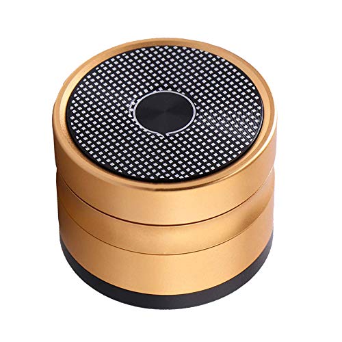 4 Piece Premium Aluminum Herb Grinders,Speaker Pattern Metal Tobacco Grinder with Sifter and Magnetic Top,2.4inch(Gold)