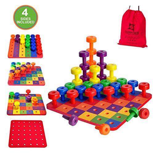 Buy Patterned Stacking Peg Board Set Toy Montessori Occupational