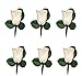 Angel Isabella Set of 6 White Rose Boutonniere with Pin for Prom, Party, Wedding
