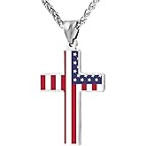 JUHIOPOI Cross Pendant Necklace For Mens Women Jewelry Religious Pendant Chain Necklace