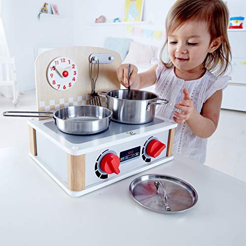 Hape 2-in-1 Küchen- & Grill-Set von Hape| Fantasiespiel Realistisches Rollenspiel Küchenset für Kinder – Bild 3