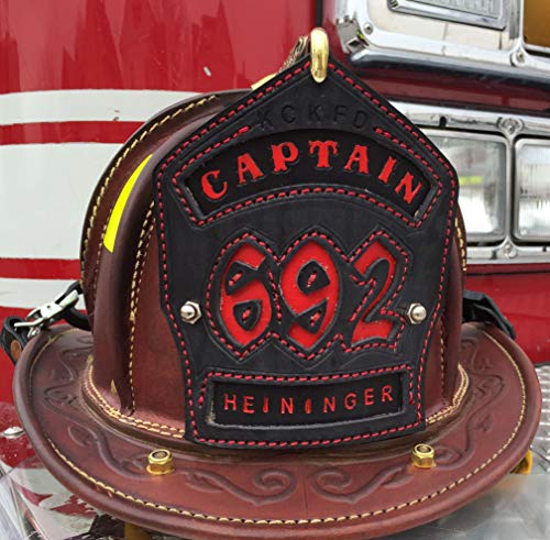 Custom Leather Fire Helmet Fronts