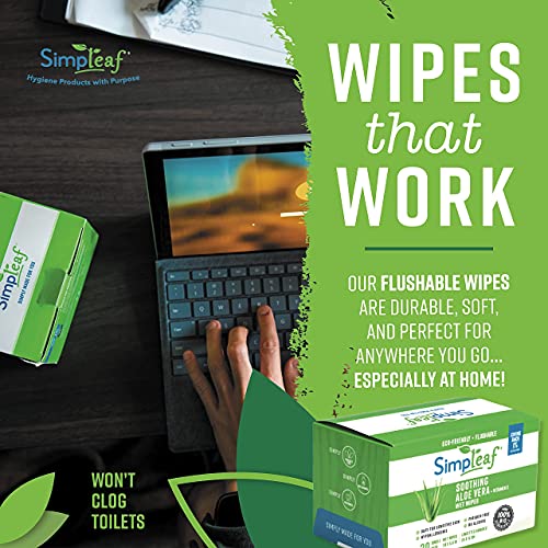 Simpleaf Flushable Single Pack Wet Wipes Eco Friendly, Paraben