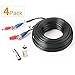 SHD 4Pack 50Feet BNC Video Power Cable - Camera & CCTV Security System with BNC Female & RCA Connectors