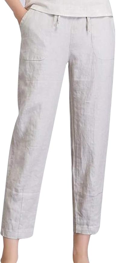 Ladies cotton drawstring trousers Outlet