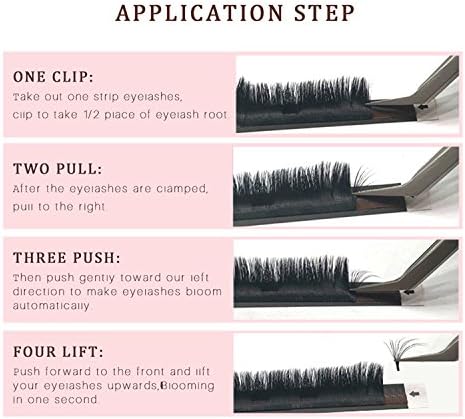 Easy Fan Eyelash Extensions Auto Self Fanning 3D 5D 6D 10D Easy Fan Cluster Automatic Blooming Flower Eye Lash Extension C Curl .07 8-15mm Mixed Tray 0.07 Lashes EMEDA(C 0.07 Mix) - Image 3