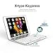 Dansrue Ultra-Slim Keyboard Case for iPad Pro 9.7 / iPad Air 2 Bluetooth Keyboard with 7 Colors LED Backlit (Silver 1)