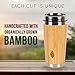 Wood Travel Insulated Coffee Cup | Stainless Steel Bamboo Mug with Lid | Cool Coffee Mugs for Men, Women | Unique Gift | 100% Eco-Friendly and Eco-Safe, 14 Ounces / 480 ml
