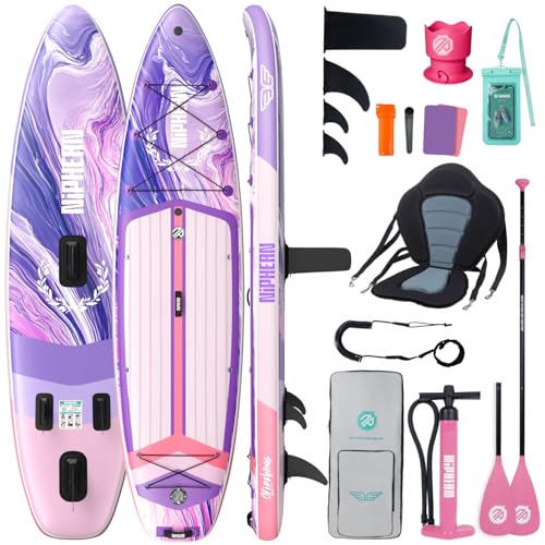Niphean (Extra Large) Inflatable Paddle Board, SUP for 2+1 People/Family, Stand Up Paddle Board with (Beginner Friendly) StabilTrac™ Fin, Waterproof Phone Pouch, Paddle Boards for Adults, Gift Ideas
