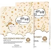 esfolio Rice Essence Sheet Mask– Hydrating & Moisturizing Face Mask for Glowing Skin – Anti-Aging Korean Skincare with Rice Ferment Filtrate – Facial Mask (Pack of 10)