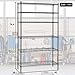 16''Lx42''Wx72''H 6 Shelf Wire Shelving Unit Heavy Duty Metal Storage Shelves NSF Wire Shelf Organizer Black Height Adjustable Utility Steel Commercial Grade Layer Shelf Rack 1500 LBS Capacity